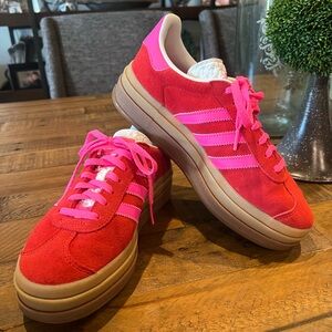 Adidas Sambas Women's Vibrant Red and Pink Sneakers